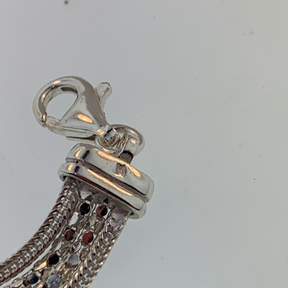 Sterling silver diamond cut multi link knot bracelet, 7”L, gently worn - Picture 5 of 7